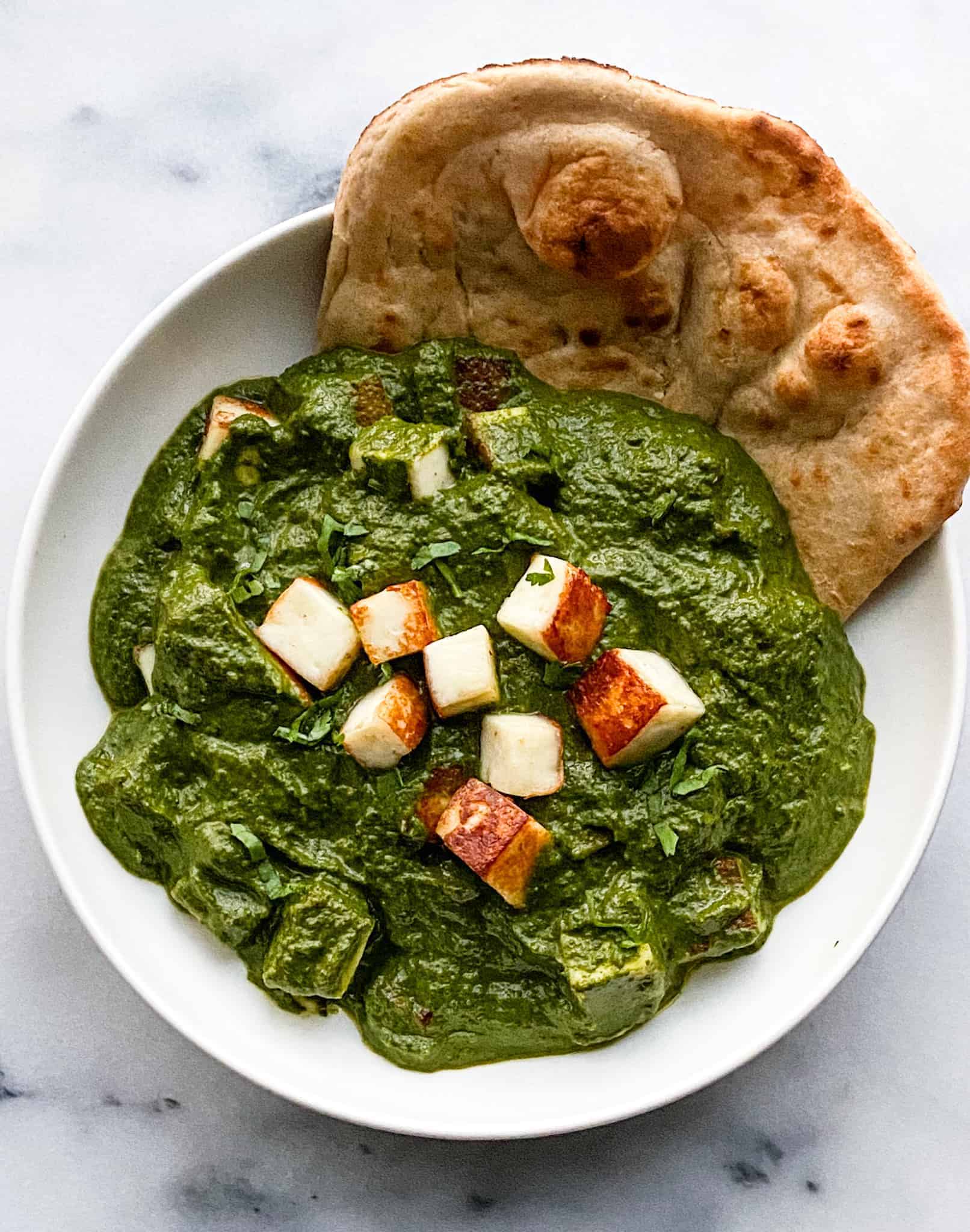 palak paneer recipe. easy palak paneer. Indian cottage cheese & spinach. Saag paneer recipe