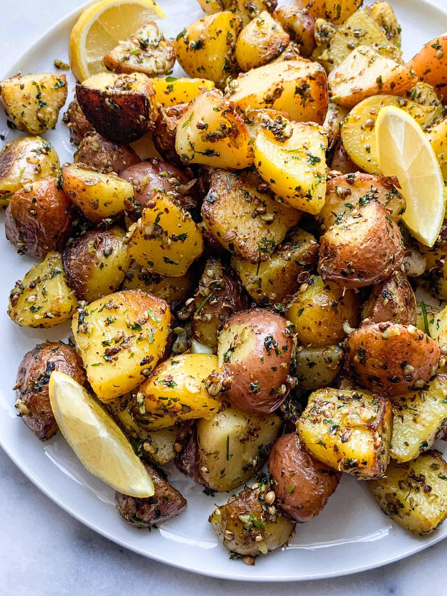 easy oven roasted potatoes. Roasted red potatoes and gold potatoes. Roasted Potato recipe. 
