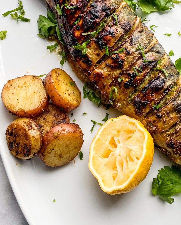 Oven Roasted Mackerel with Cilantro and Garlic Feast with Safiya