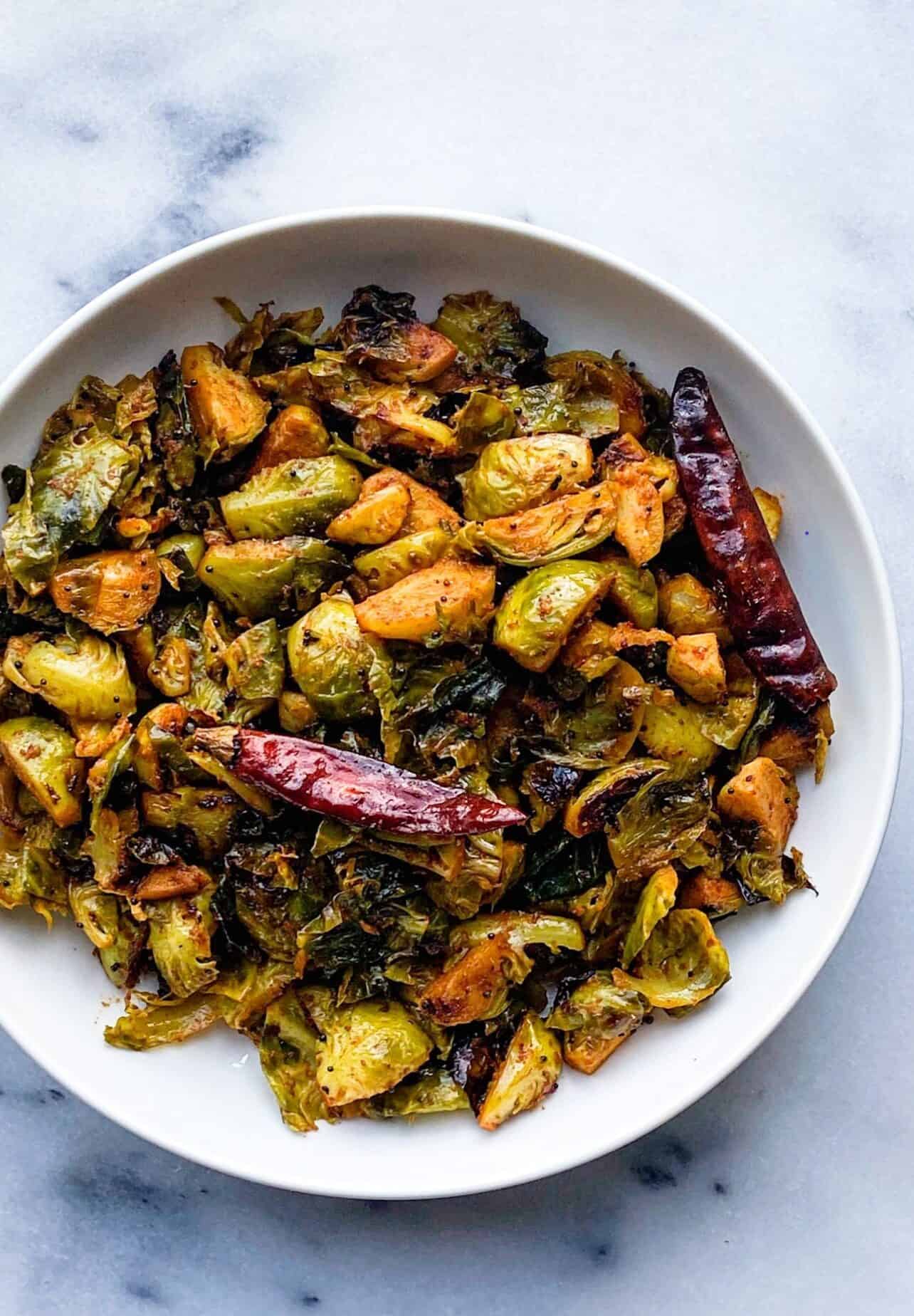 Indian curried Brussels Sprouts recipe.