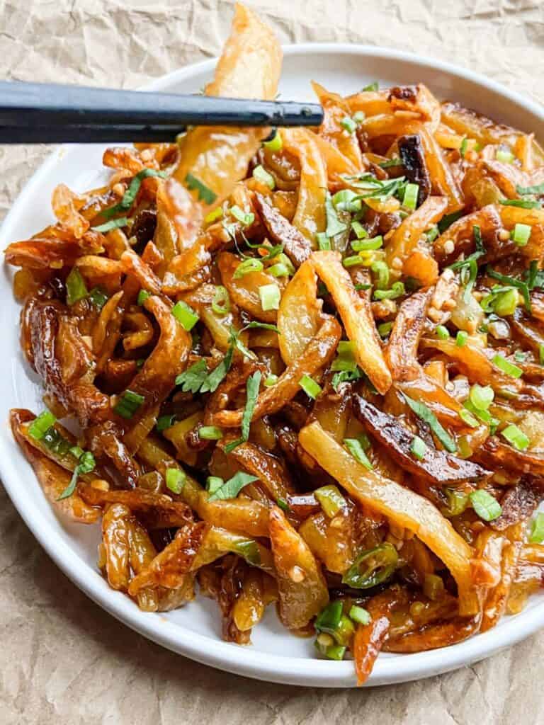 Indian chili garlic fries recipe.