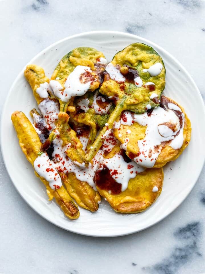 pakora chaat made with vegetables.