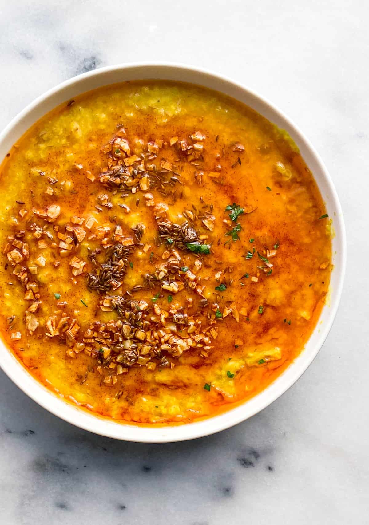 Yellow lentil soup 