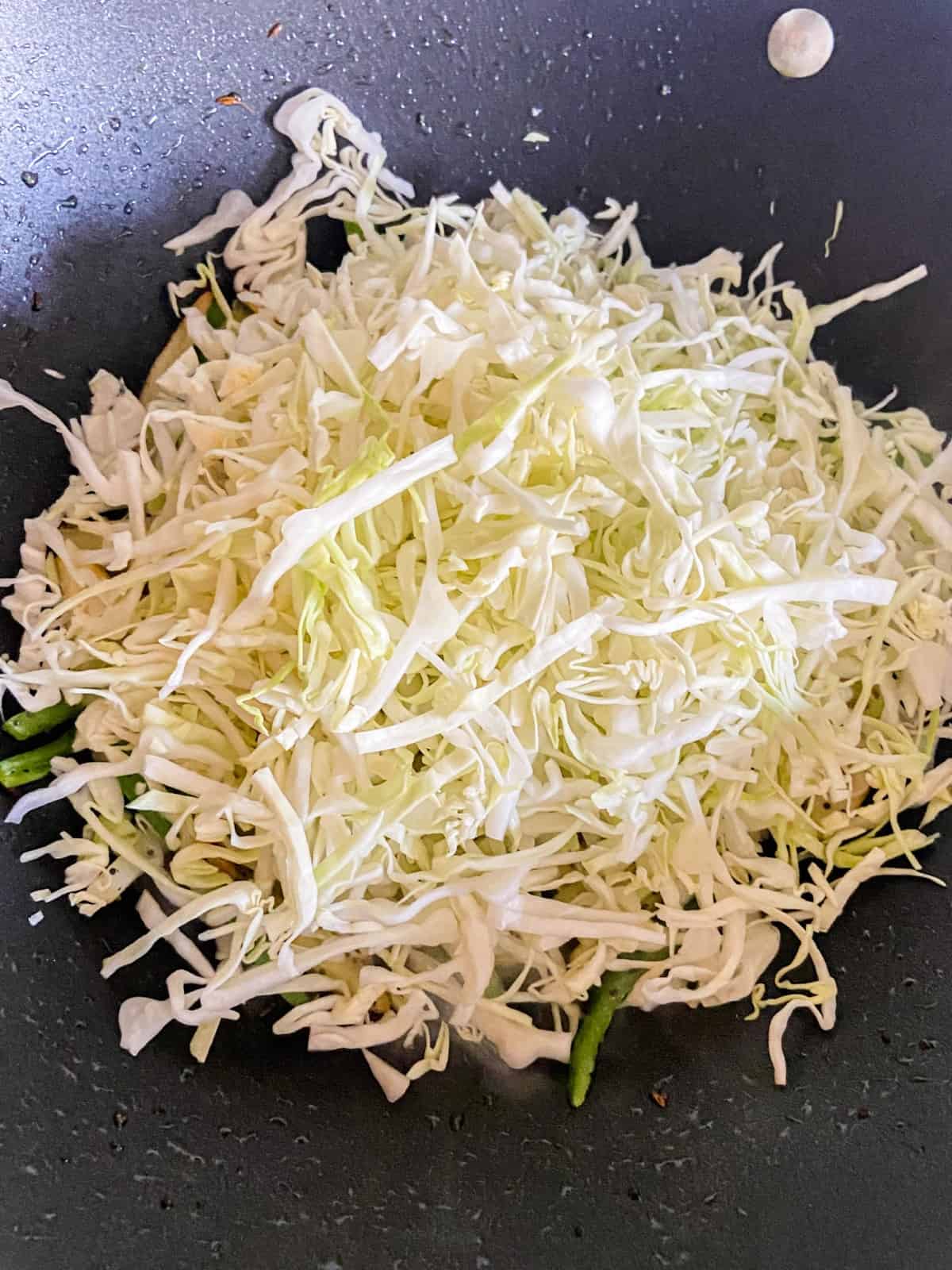 thinly sliced cabbage stir fry