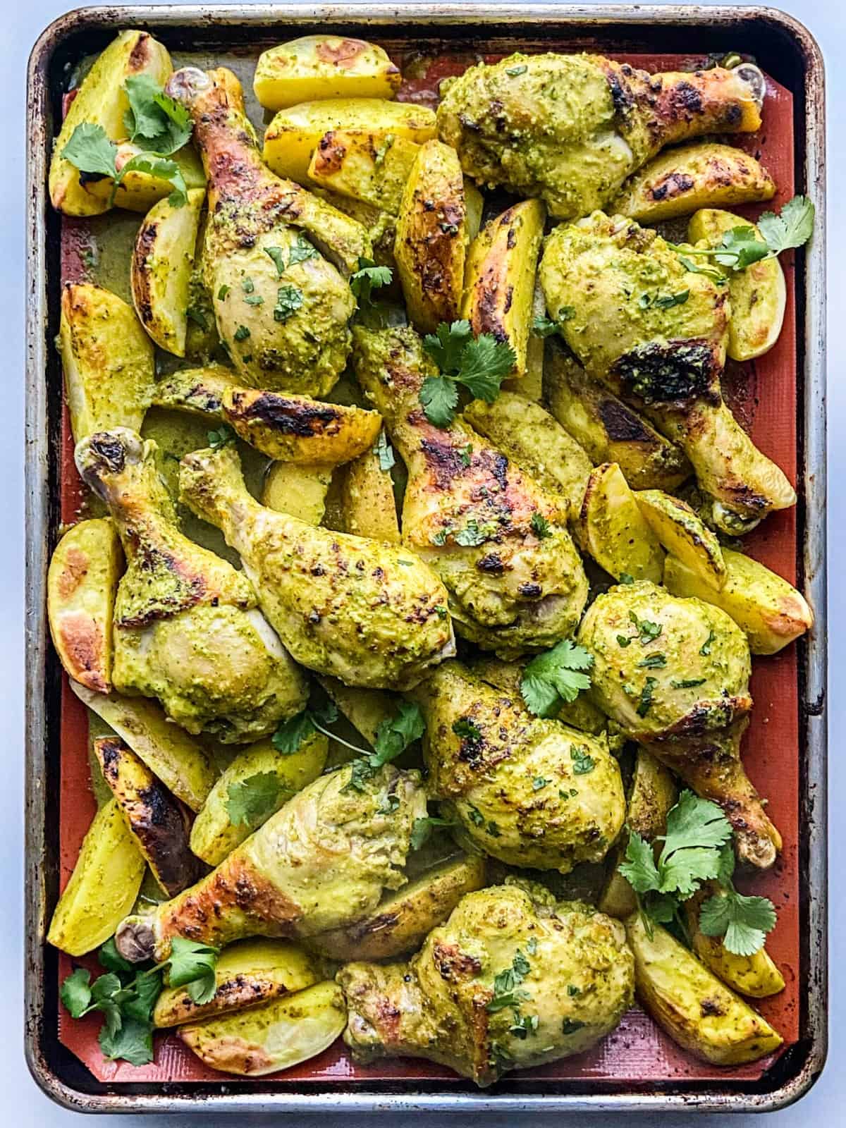 Indian sheet pan chicken and potatoes