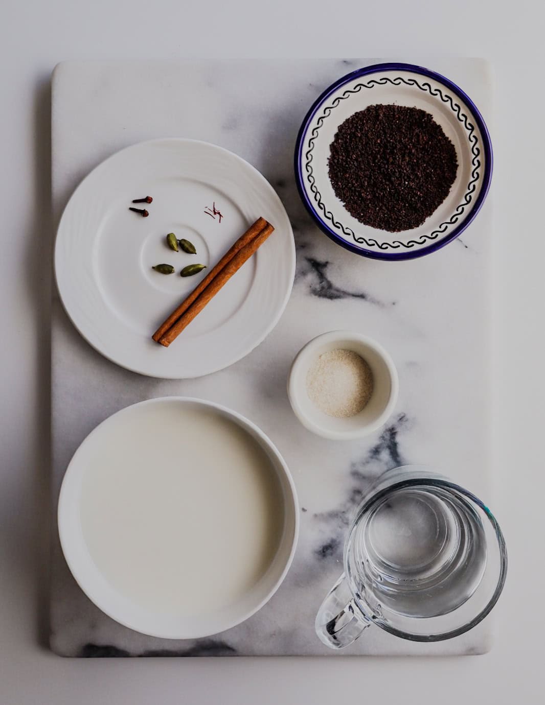 Masala chai (tea) ingredients